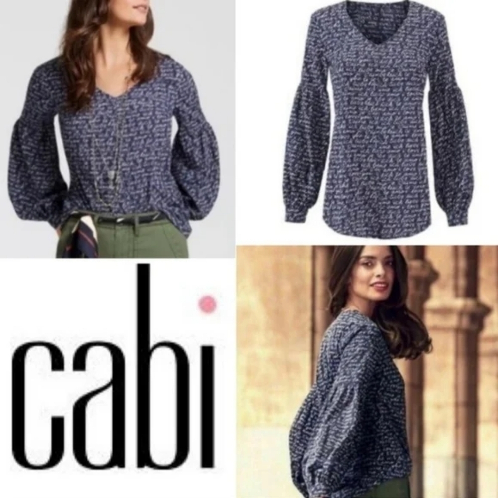 🔥CABI Te Amo Navy Blouse #5336 Love Top, Size XS